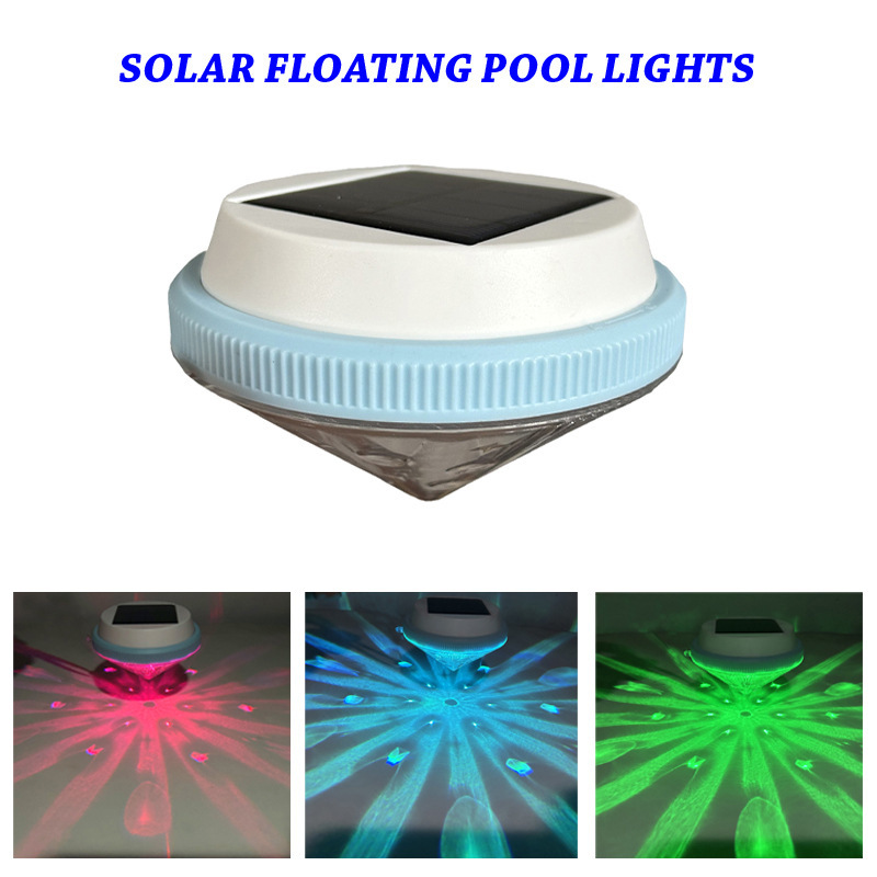 Cross-border best-selling solar water float lights, seven-color light and shadow pool lights, bathtub lights, floating atmosphere night lights Item Picture