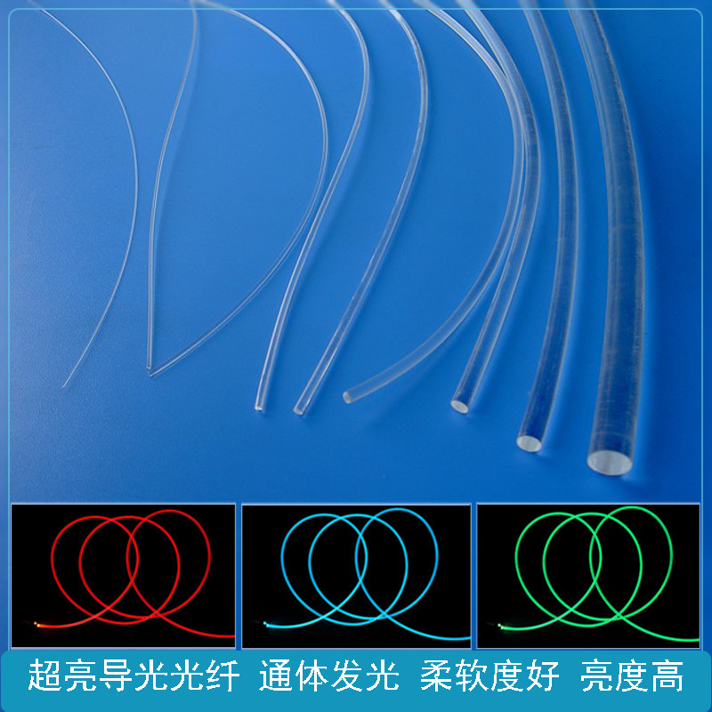 Side light fiber, full-body light-emitting soft light guide strip, car staircase atmosphere decoration waterproof light strip, 1-10mm full figure