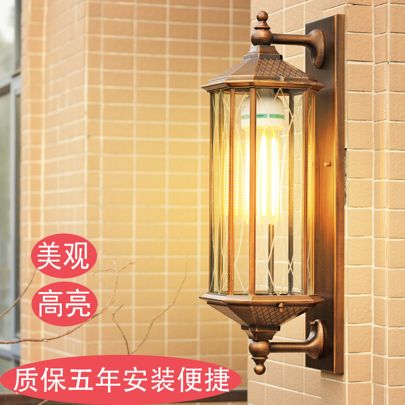 Gate wall lamps, outdoor waterproof Chinese-style courtyard balcony wall lamps, garden villa corridor LED terrace retro wall lamps full figure