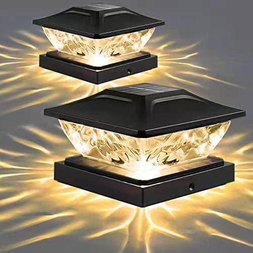 Solar column head lights, outdoor waterproof garden lights, door column lights, garden column lights, fence column head lights, villa column lights full figure