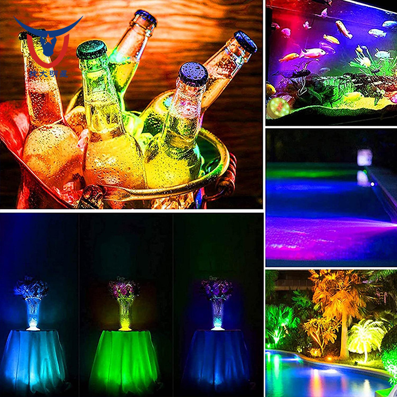 Temperature display remote control LED diving light, IP67 underwater light, underwater aquarium fish tank light, RGB swimming pool light Application Scenario