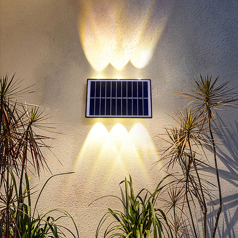 Solar wall-washing lights, outdoor waterproof courtyard villa lighting, led home garden balcony ambient lighting, wall lamps full figure