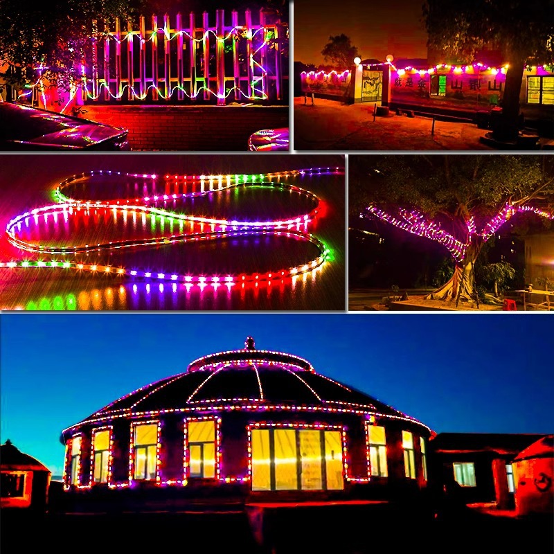 The running light strip, exterior wall chasing light, flowing water iridesy led light bar, outdoor waterproof seven-color changing light, ultra-bright plaque color light Specification drawing