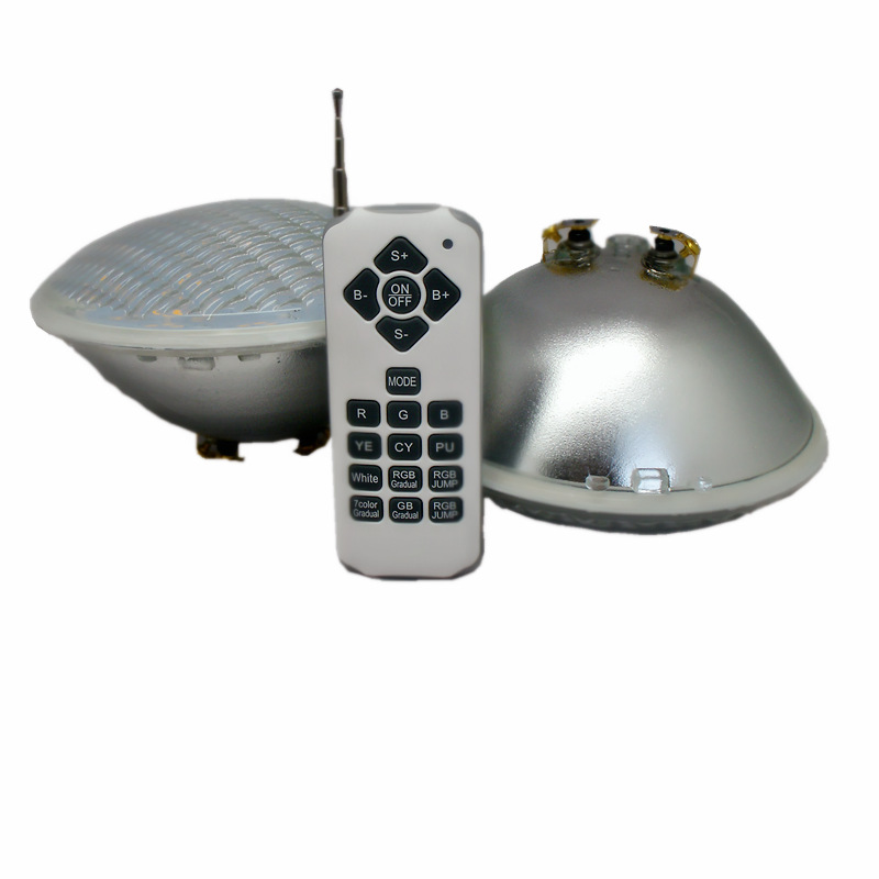 Waterproof PAR light PAR56 underwater light, seven-color RGB with remote control embedded pool landscape light, 12V IP68 details Picture