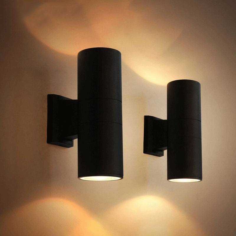 Outdoor waterproof wall lamp, balcony corridor and staircase light, modern, simple and creative double-head outdoor wall lamp with top and bottom light emission full figure