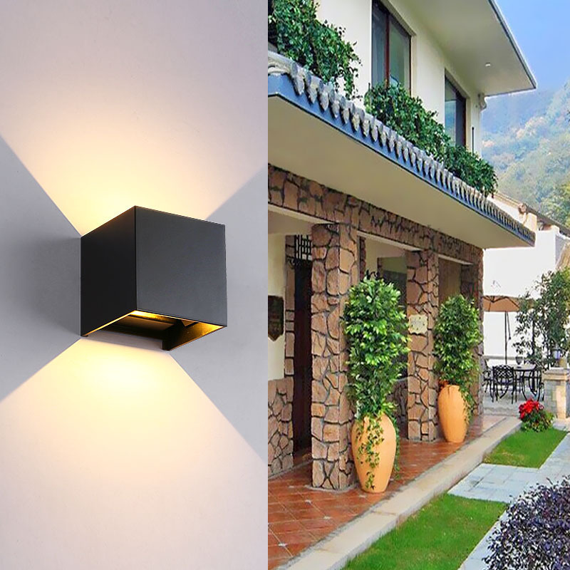 led waterproof wall lamps, outdoor double-head dimming wall lamps, square hotel wall lamps, outdoor upper and lower wall lamps, bidirectional spotlights full figure