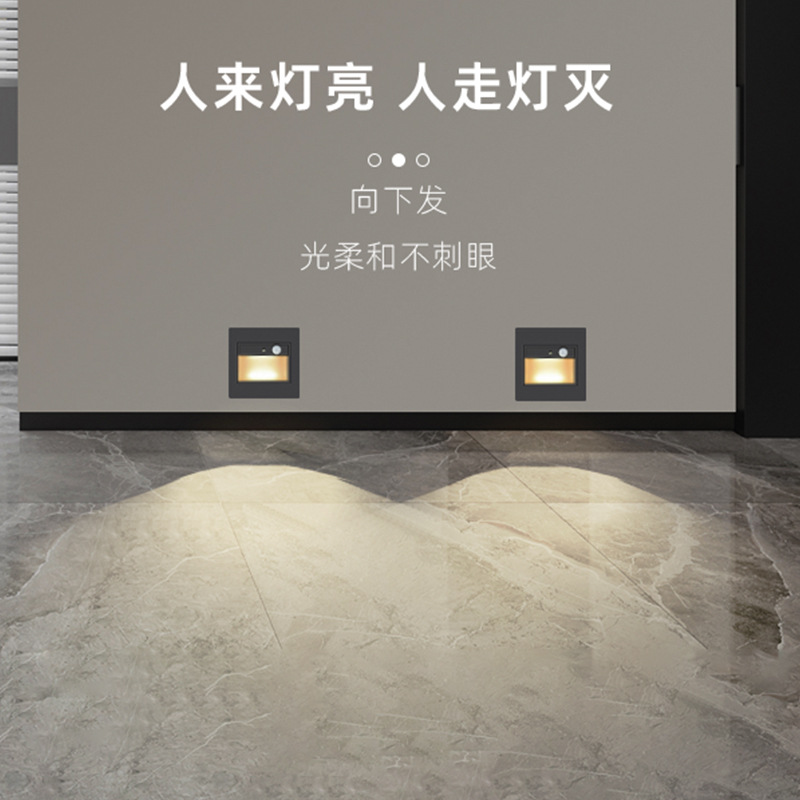 8603 Floor light, household staircase light-sensing embedded step light, cross-border corner light, human body sensing floor light Application Scenario