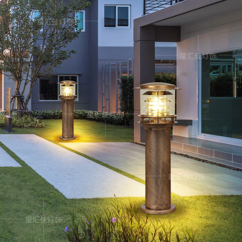 Waterproof outdoor simple and modern garden villa household community lawn floor led ultra-bright outdoor courtyard lamp full figure