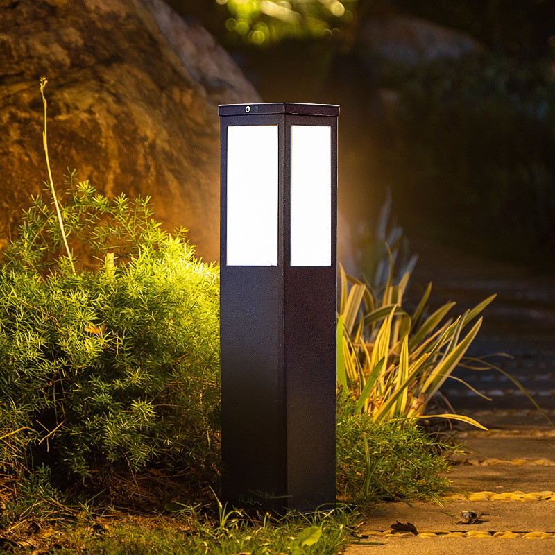 Solar-powered waterproof floor-standing square lawn lights, grass lamps, led garden, villa, road, courtyard and landscape lights, energy-saving Specification drawing
