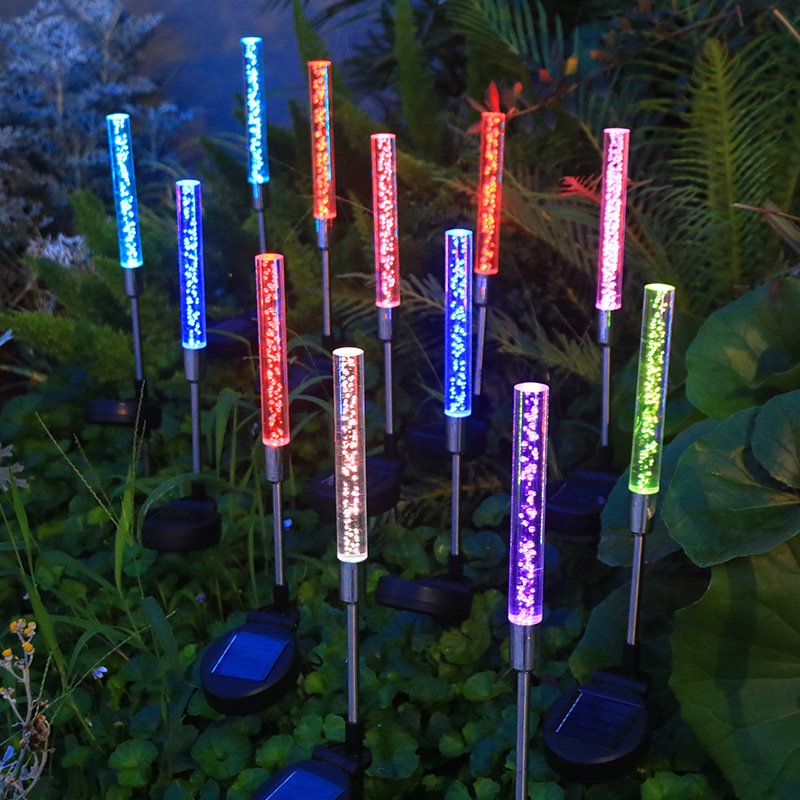 Cross-border best-selling LED seven-color gradient insert crystal rod outdoor waterproof copper wire festival outdoor courtyard decorative light full figure