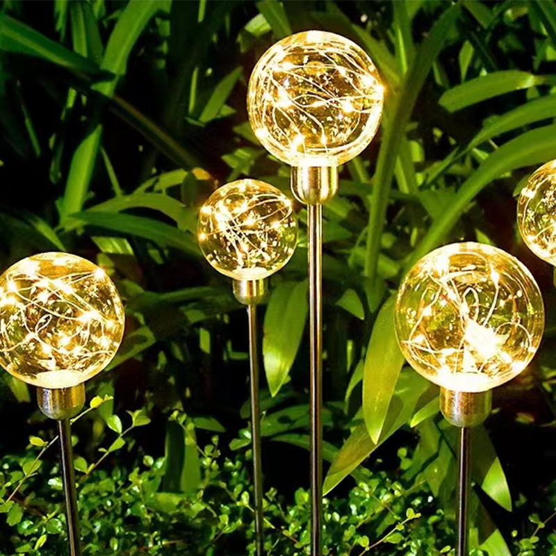 led copper wire spherical ground socket light, outdoor park decorative light, solar-powered luminous reed copper wire spherical light Specification drawing