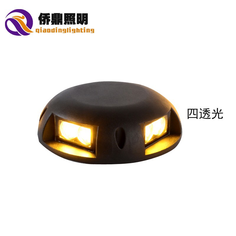 Outdoor waterproof internet-famous walkway light, seven-color plank road step sensor buried single and double-sided luminous 24V turtle-back spotlight Item Picture