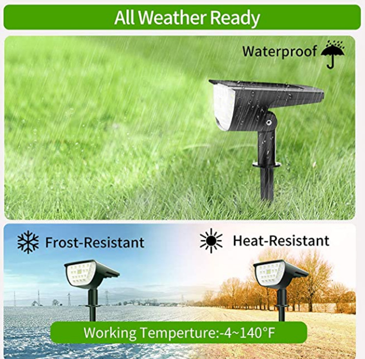 Solar lawn light, warm white, pure white grass light, garden light, 30LED lens model, new focused light Specification drawing