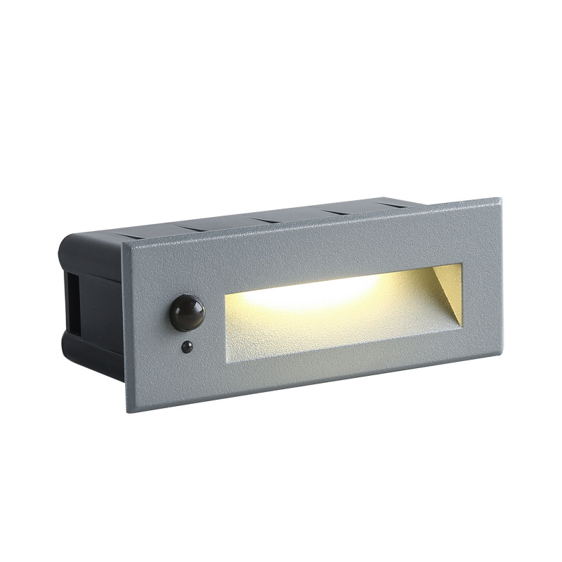 LED embedded outdoor waterproof floor lights, outdoor square step and tread corner lights, staircase side wall sensor lights Item Picture