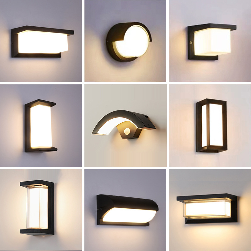 LED outdoor wall lamps, radar human body sensing, courtyard garden, villa waterproof walls, simple and modern balcony wall lamps full figure
