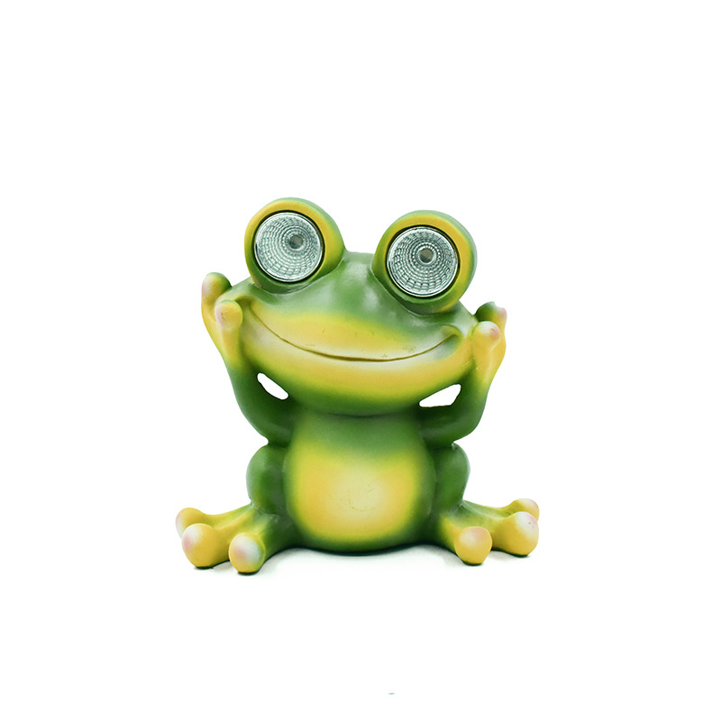 Amazon solar lamps, animal statues, simulation frog ornaments, outdoor resin handicrafts, courtyard and balcony decorations Item Picture