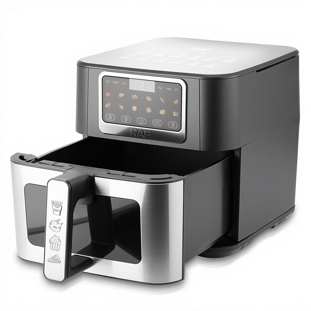 RAF European 8L air fryer, multi-functional smart touch screen, oil-free and smokeless, large capacity, preset menu Specification drawing