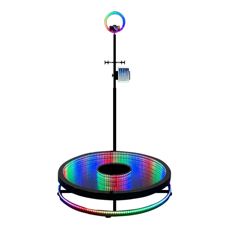 360Photo Booth: 360-degree circular rotating luminous stage glass style stage automatic rotating panoramic shooting Item Picture