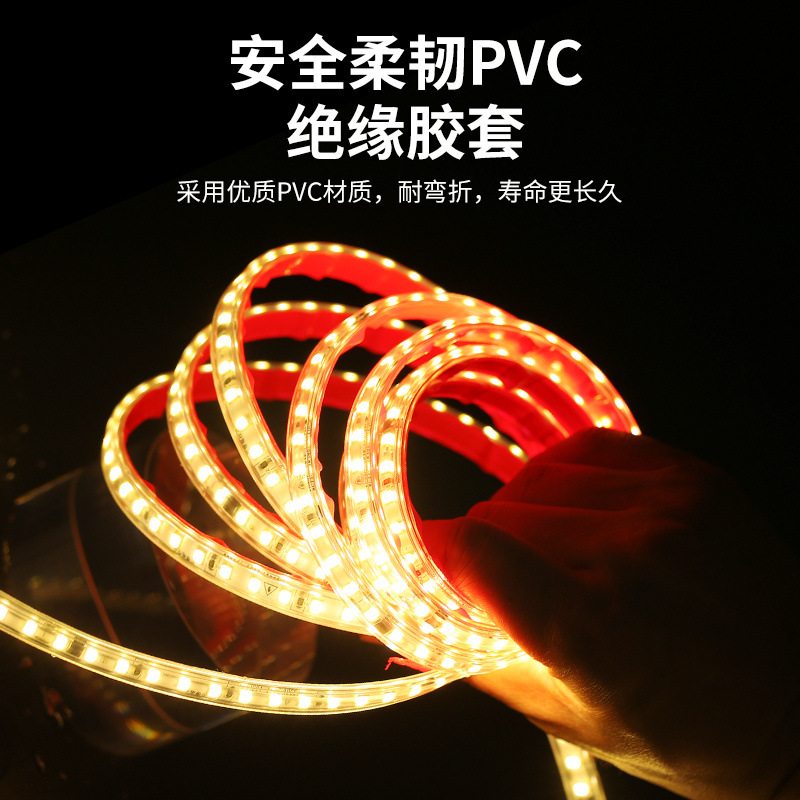 led light strips 220v self-adhesive strip lights, outdoor display cabinets, shelves, ceiling patches, ultra-thin soft light strips, cross-border details Picture
