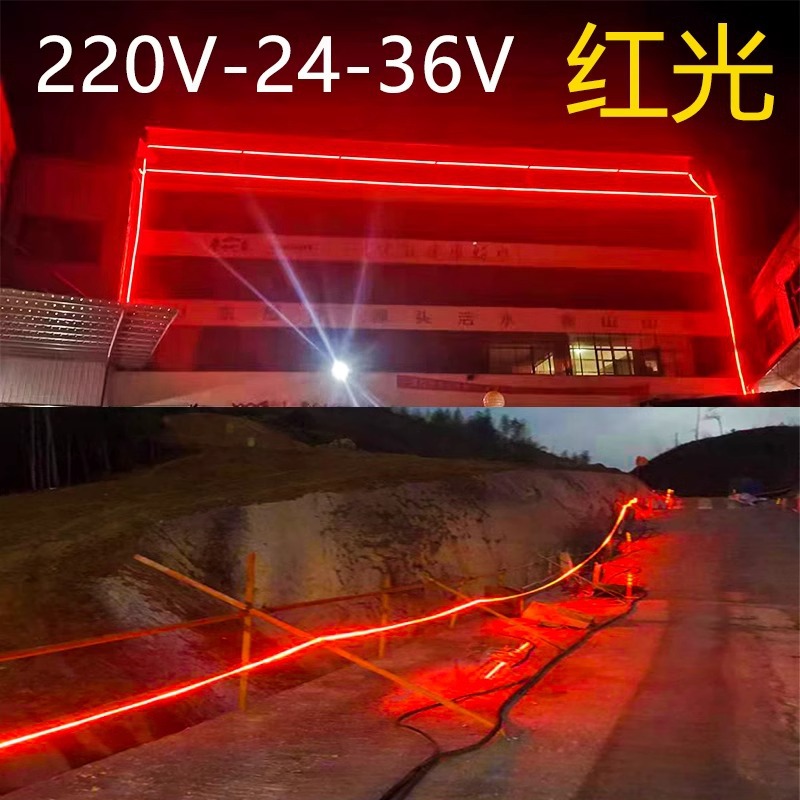 Red led light strip outdoor waterproofing project, KTV warning, ultra-bright exterior wall decoration, 220V, 24V, 36V long strip lights Application Scenario