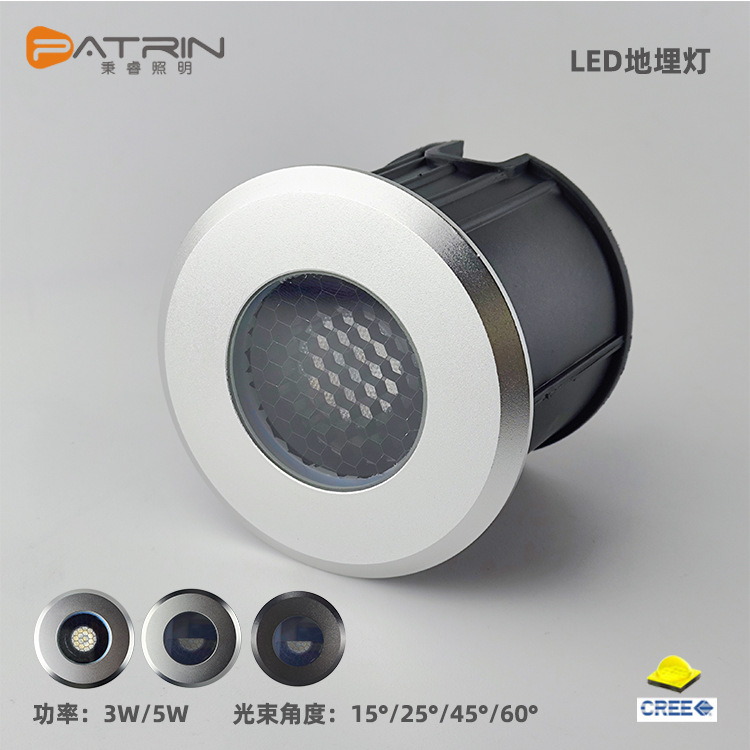 Low-voltage DC24V outdoor waterproof LED ground lights, honeycomb anti-glare semi-blocking high-efficiency ground spotlights full figure