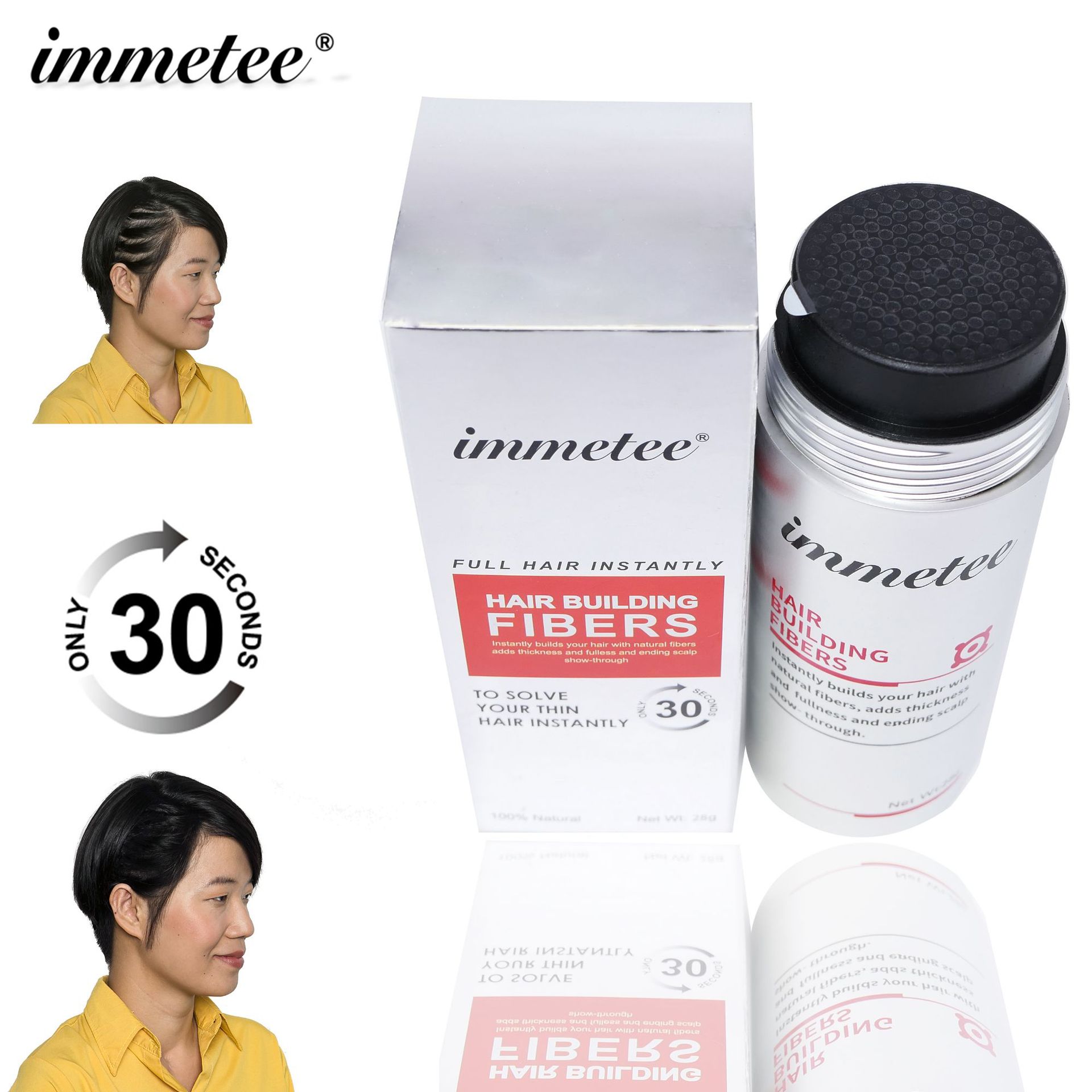 Cross-border hair density fiber powder covers white hair, one-time hairline filling powder, natural hair density fiber beauty powder Specification drawing
