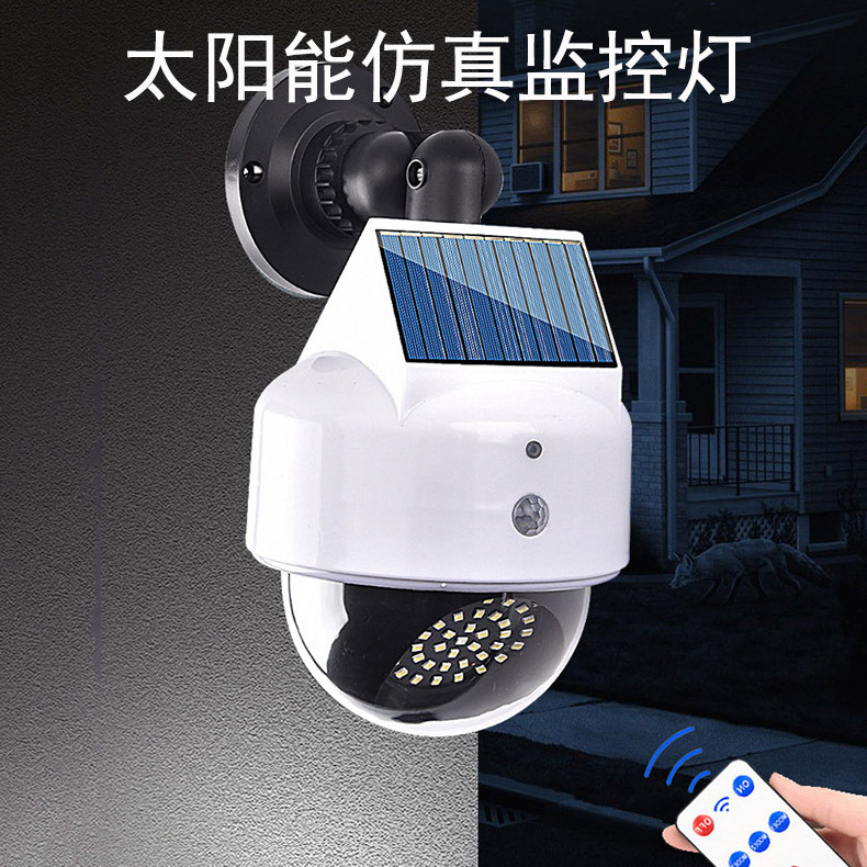 Solar outdoor garden lamps, simulation surveillance camera lamps, human body sensor wall lamps, household anti-theft lighting street lamps details Picture