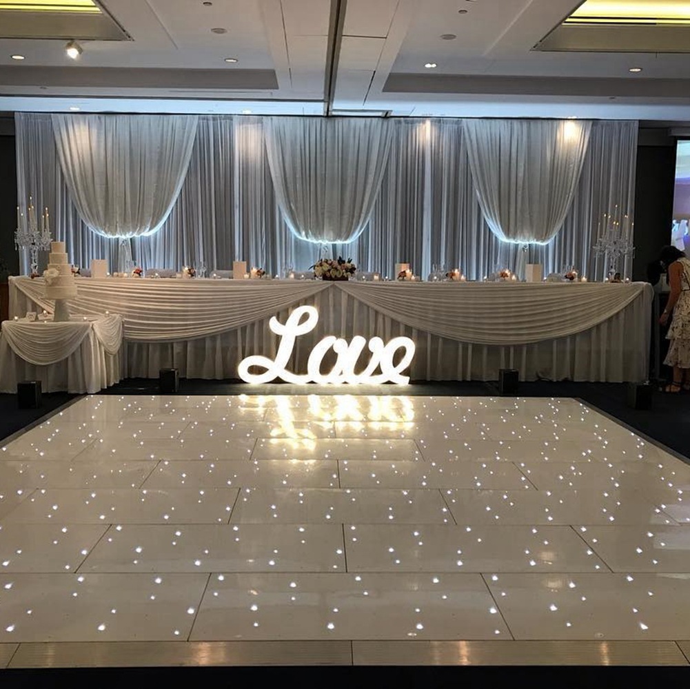 2x2ft White Dance Floor, White LED Dance Floor, starry sky, 36-light floor tiles, wedding stage details Picture