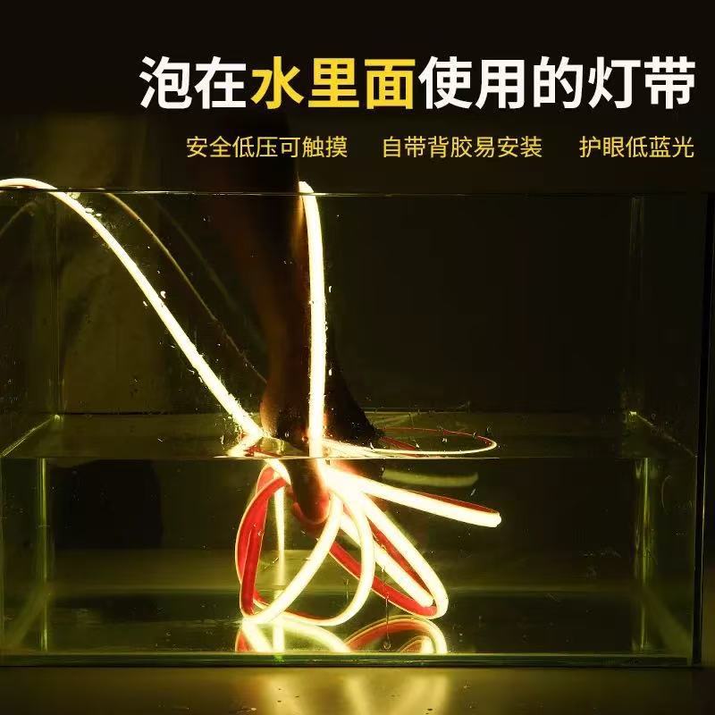 ip68 underwater immersion COB light strip strip led outdoor waterproof 24V flexible linear outdoor water pool super bright details Picture