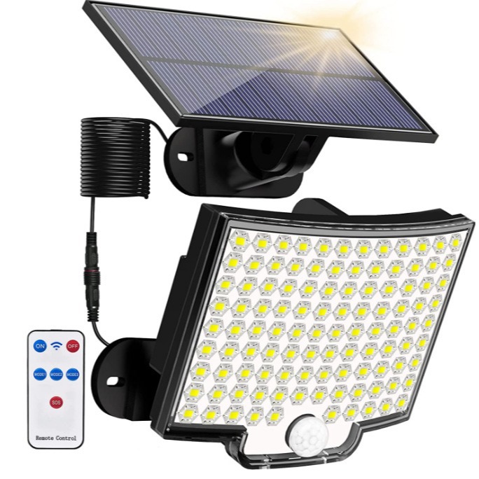 Solar split wall lamp 106LED remote control human body sensor wall lamp, indoor and outdoor full figure