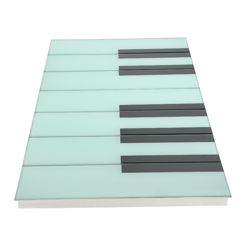 led piano floor tile light, gravity human body sensing, foot stepping sound, outdoor waterproof seven-color luminous music floor light Item Picture
