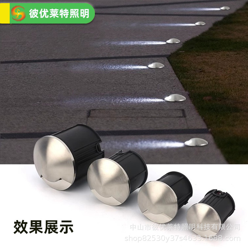 Lexing LED side-emitting ground lamp, corner lamp, 1W recessed floor lamp, outdoor garden lamp, circular small ground lamp details Picture