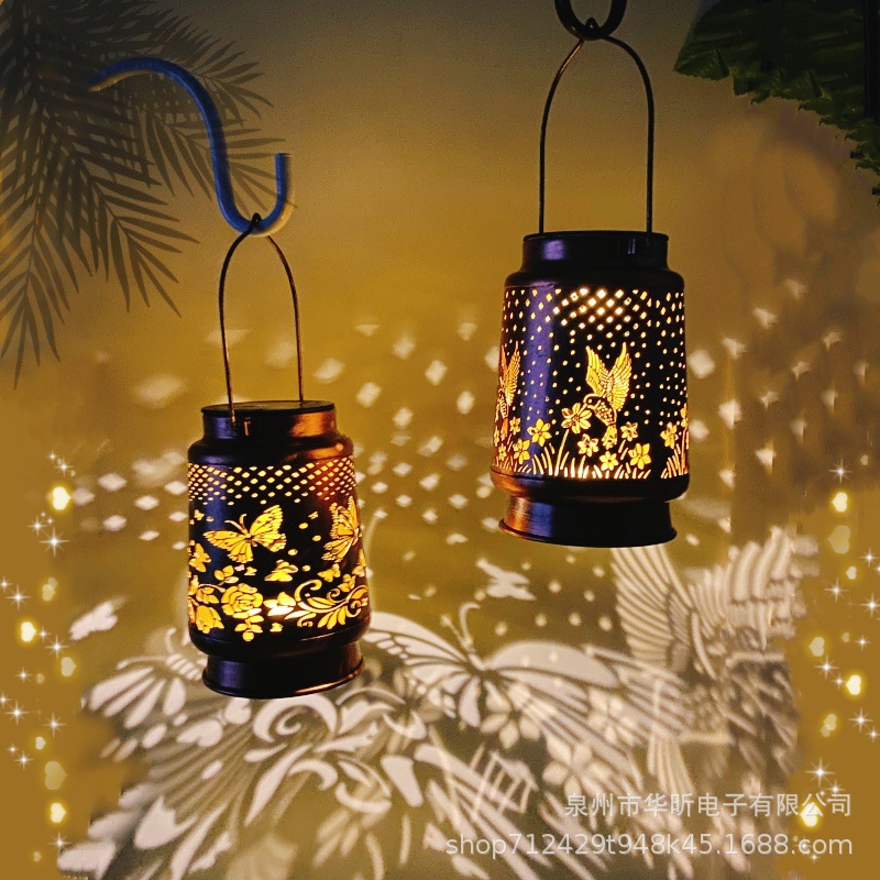 Cross-border in-stock solar butterfly lamps, hummingbird lanterns, projection lamps, courtyard and garden decoration, outdoor solar chandeliers Specification drawing