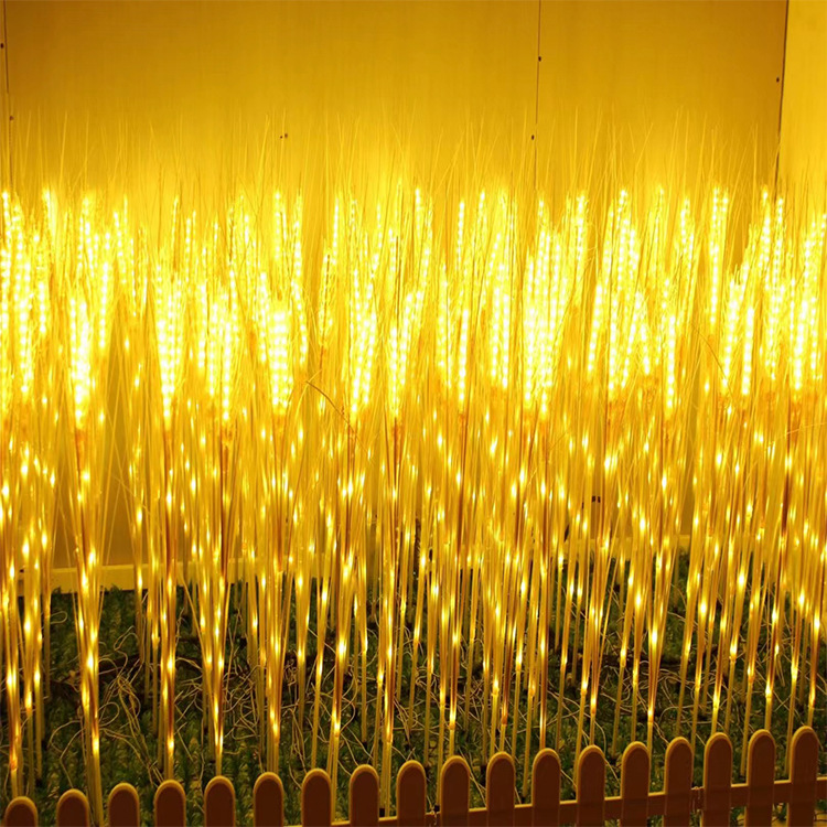 Luminous wheat ear lamps, LED simulation outdoor lawn lamps, aesthetic lighting festival, courtyard lighting project, park decoration Application Scenario