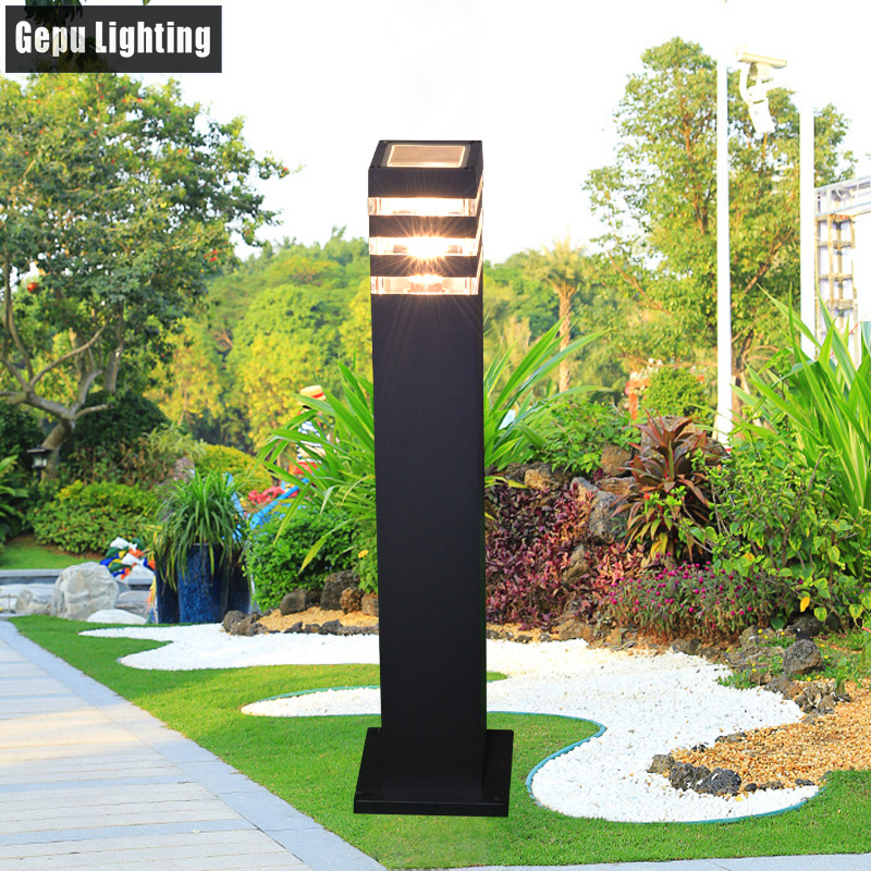 Lawn light, ground insert light, outdoor waterproof, simple courtyard light flower, garden landscape street light, aluminum material, square, 3-layer transparent details Picture