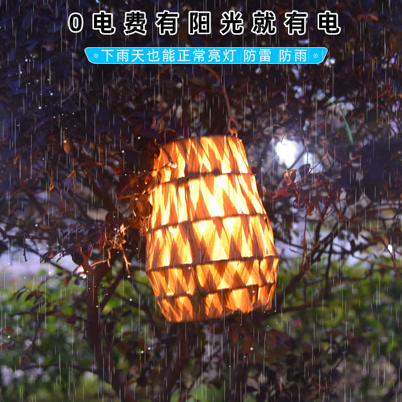 Landscape lights, hand-woven rattan led lanterns, Chinese rattan art, rattan weaving solar outdoor waterproof lights, garden lights Specification drawing