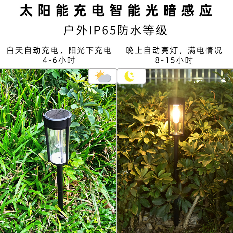 Lawn light cross-border new Chinese-style landscape light, ground plug, courtyard, outdoor waterproof, circular solar, circular tungsten filament Specification drawing