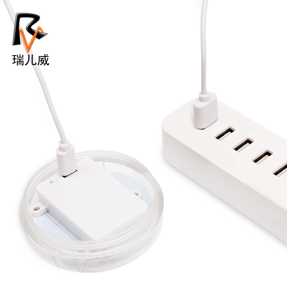 Cross-border best-selling USB charging remote control diving light 13led swimming pool and fish tank decoration seven-color illuminated underwater light Specification drawing
