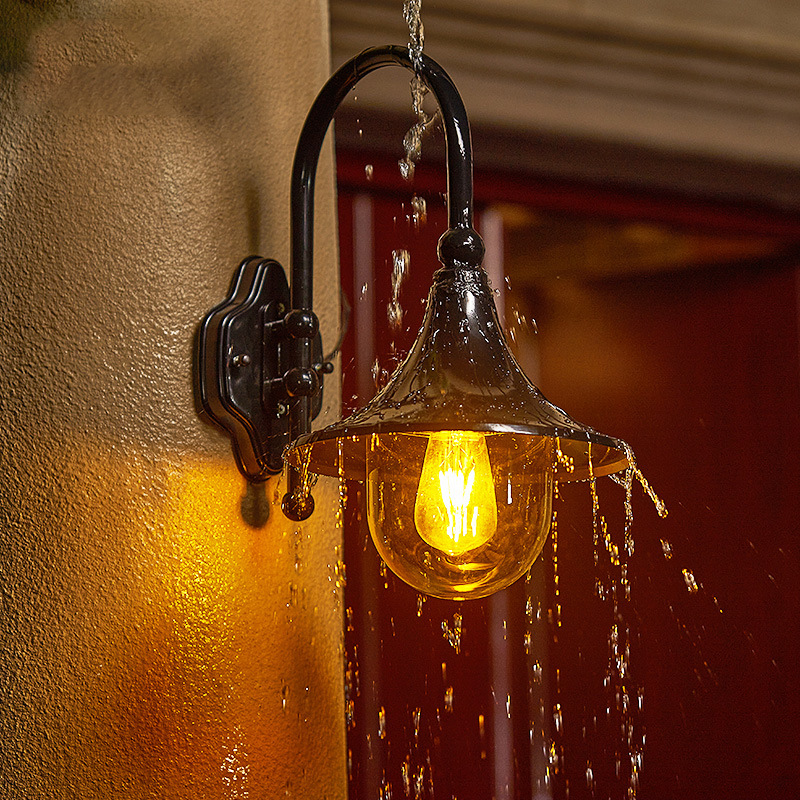 Outdoor wall lamps, European retro horn wall lamps, outdoor door lamps, home staircase, garden all-aluminum balcony exposed table lamps full figure