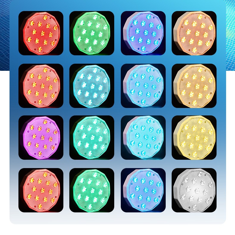 Amazon's new rechargeable pool light, underwater light, led landscape light, pool light, magnetic point control remote diving light Specification drawing