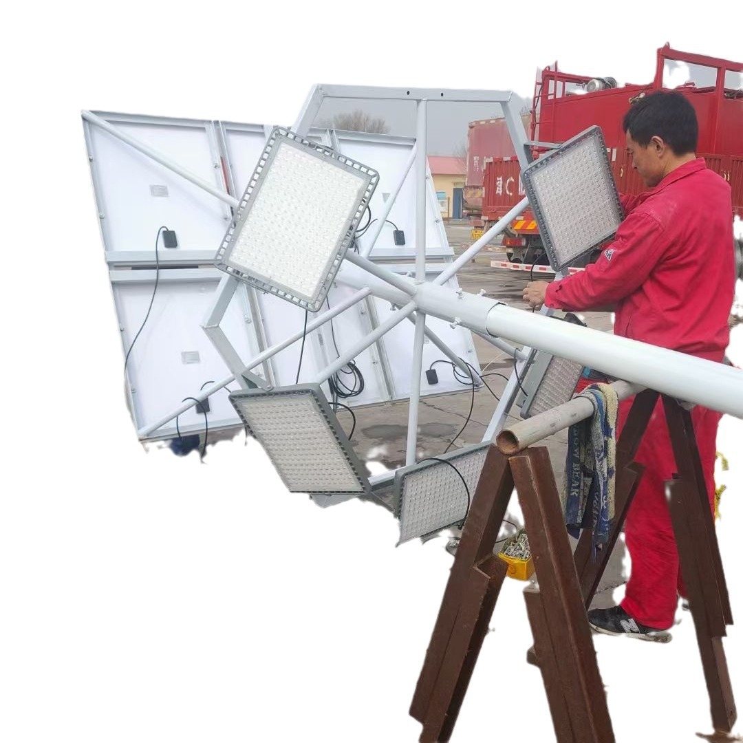 Factory direct sales of outdoor waterproof square basketball court, gymnasium, football field, port medium pole lights, solar sports field lights Item Picture