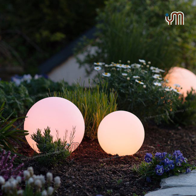 Outdoor solar waterproof luminous spherical lights, sales office landscape lighting spherical lights, villa courtyard ground lawn lights Specification drawing