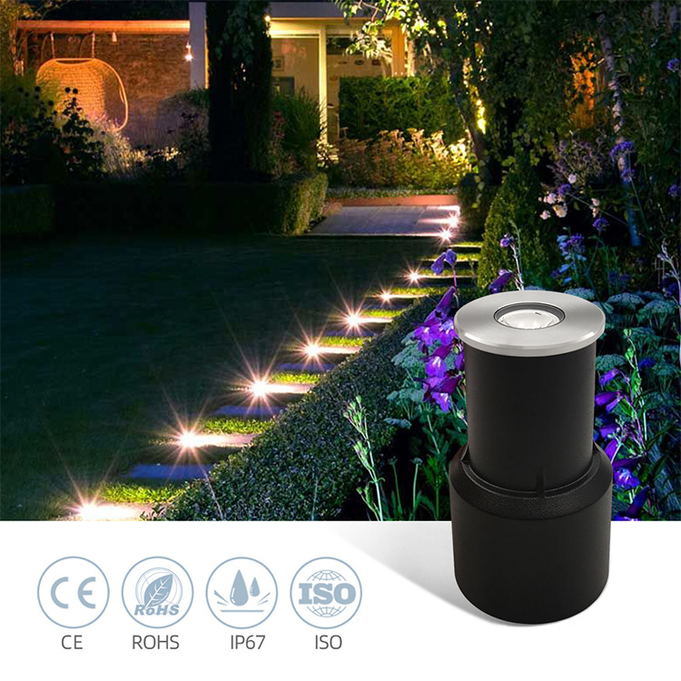 1-watt, 2-watt, 3-watt LED mini buried light, step light, floor light, 38mm round stainless steel face cover details Picture