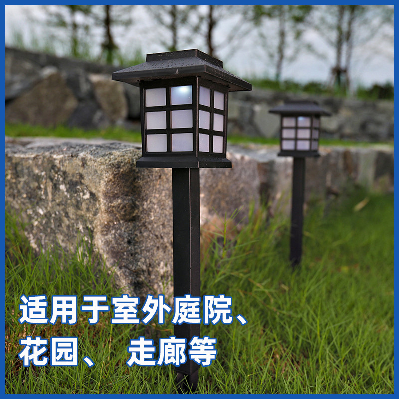 Cross-border outdoor solar LED lawn lights, small house lights, solar ground plug lights, courtyard and garden atmosphere lights Application Scenario