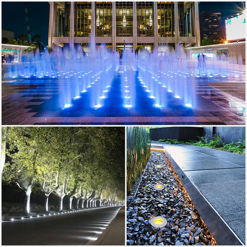 RGBW color LED underwater light, 304 stainless steel outdoor waterproof buried light, diameter 42, swimming pool step floor spotlight Application Scenario