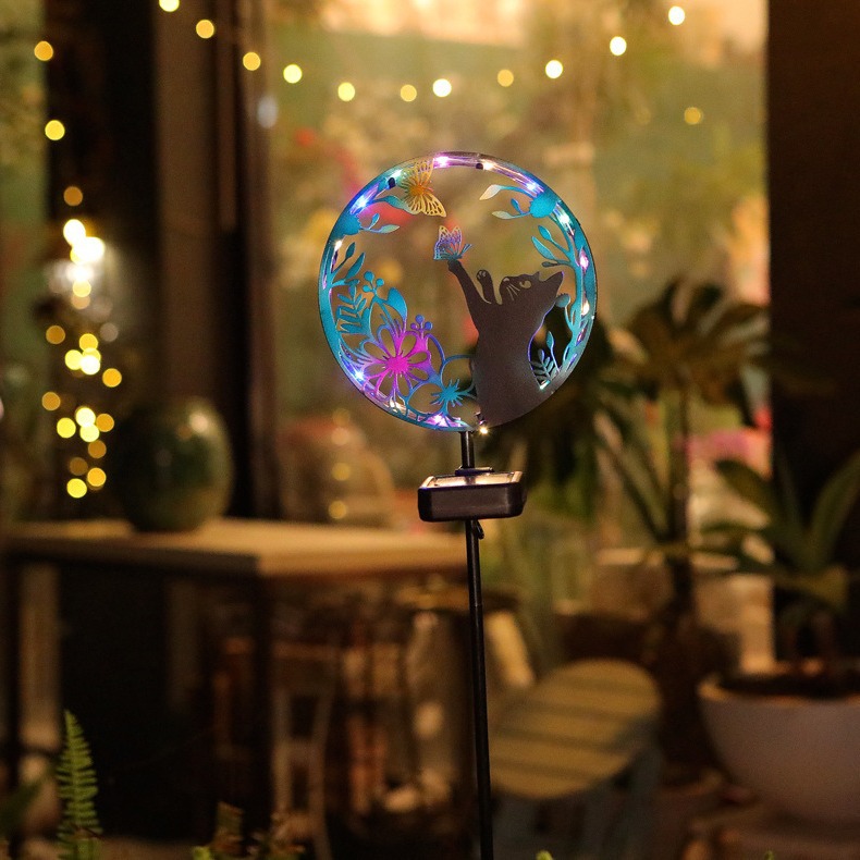LED ironwork solar courtyard animal atmosphere ground insert light solar silhouette courtyard landscape light small courtyard decoration details Picture