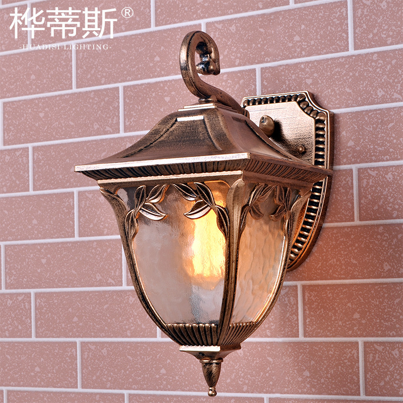 Ds-22 European-style waterproof antique outdoor wall lamp, bedside, balcony, corridor, corridor, outdoor retro wall lamp, courtyard details Picture