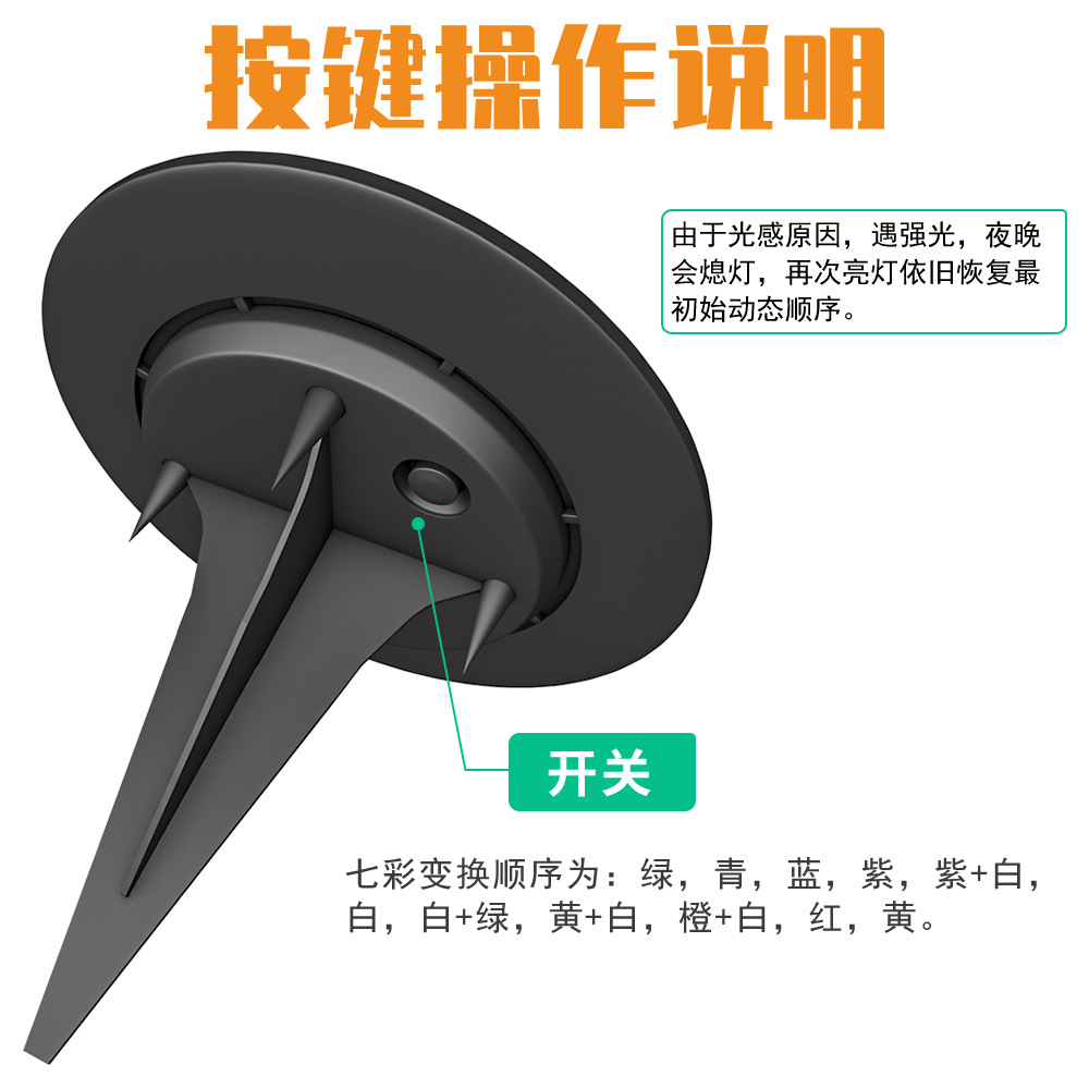 Amazon LED solar ground lights, outdoor decoration, park ground plug lights, waterproof RGB lawn ambient lights, deck Application Scenario