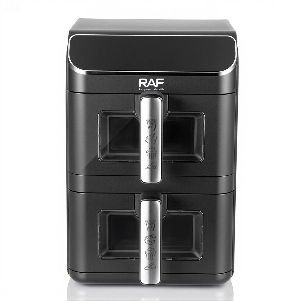 RAF European Standard cross-border double-layer air electric fryer 6L+6L large capacity pot household multi-functional intelligent oil-free electric fryer details Picture