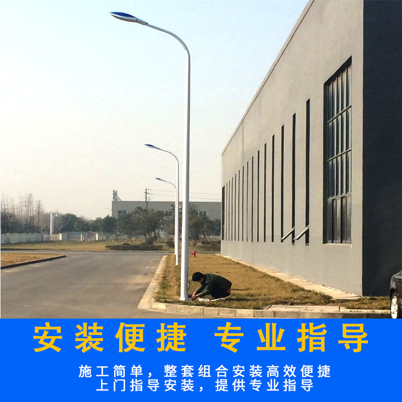 LED city power street lamp, 6-meter outdoor waterproof municipal road urban lighting lamp, new rural self-bending arm street lamp full figure